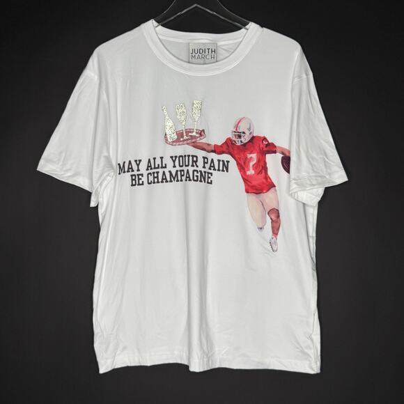 Judith March M May All your Pain Be Champagne Short Sleeve Tee Tailgate Football - Picture 2 of 9